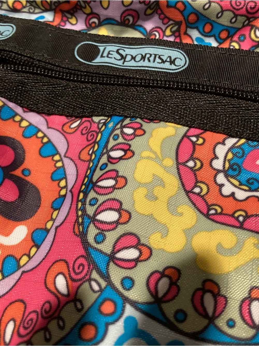 Lesportsac Multicolor Paisley Crossbody Bag - Pink, Blue, Yellow, Orange, Black - Picture 2 of 4
